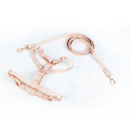 Lightweight Dog Harness and Dual-Head Leash Set for Small to Medium Dogs – Stylish Pastel Colors 7