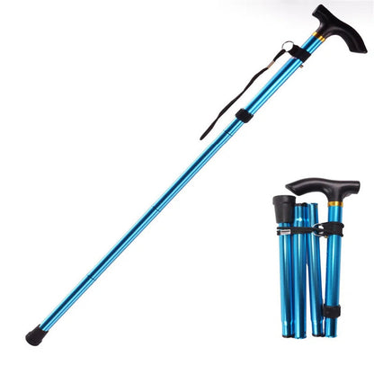 Lightweight Folding Aluminum Walking Cane with Ergonomic T-Handle – Telescopic Hiking and Trekking Stick for Stability and Comfort 0