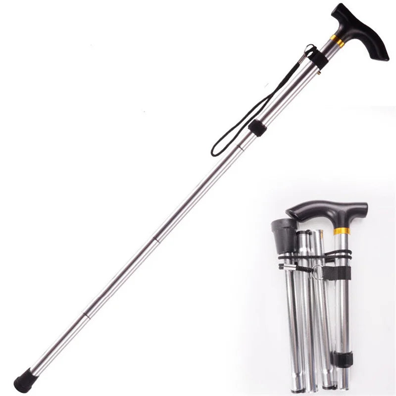 Lightweight Folding Aluminum Walking Cane with Ergonomic T-Handle – Telescopic Hiking and Trekking Stick for Stability and Comfort 2