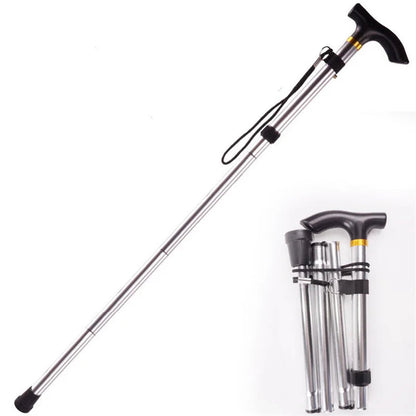 Lightweight Folding Aluminum Walking Cane with Ergonomic T-Handle – Telescopic Hiking and Trekking Stick for Stability and Comfort 2