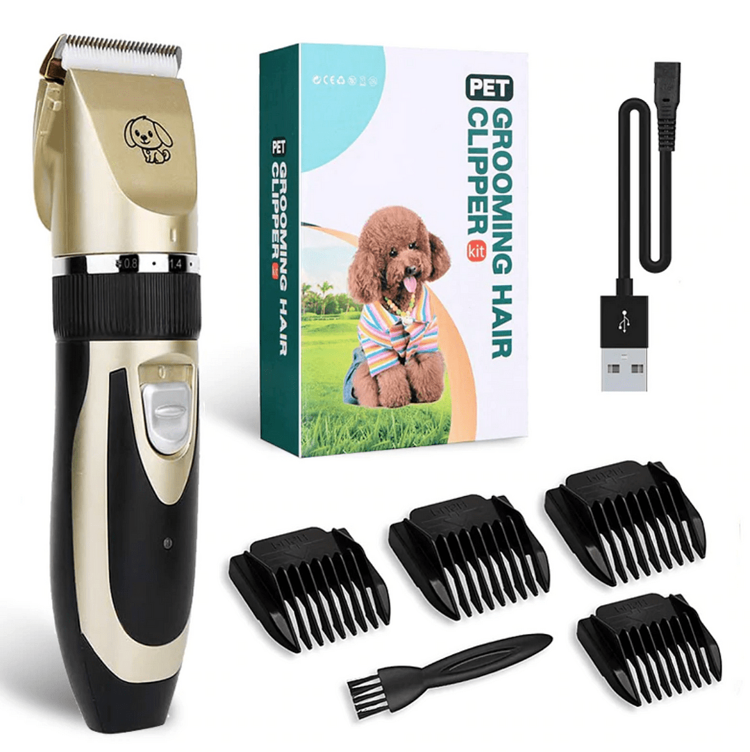 Low-Noise Dog Clipper Grooming Kit with 4 Attachment Combs – Whisper-Quiet, Low-Vibration Dog Grooming Clippers for Sensitive Pets 1