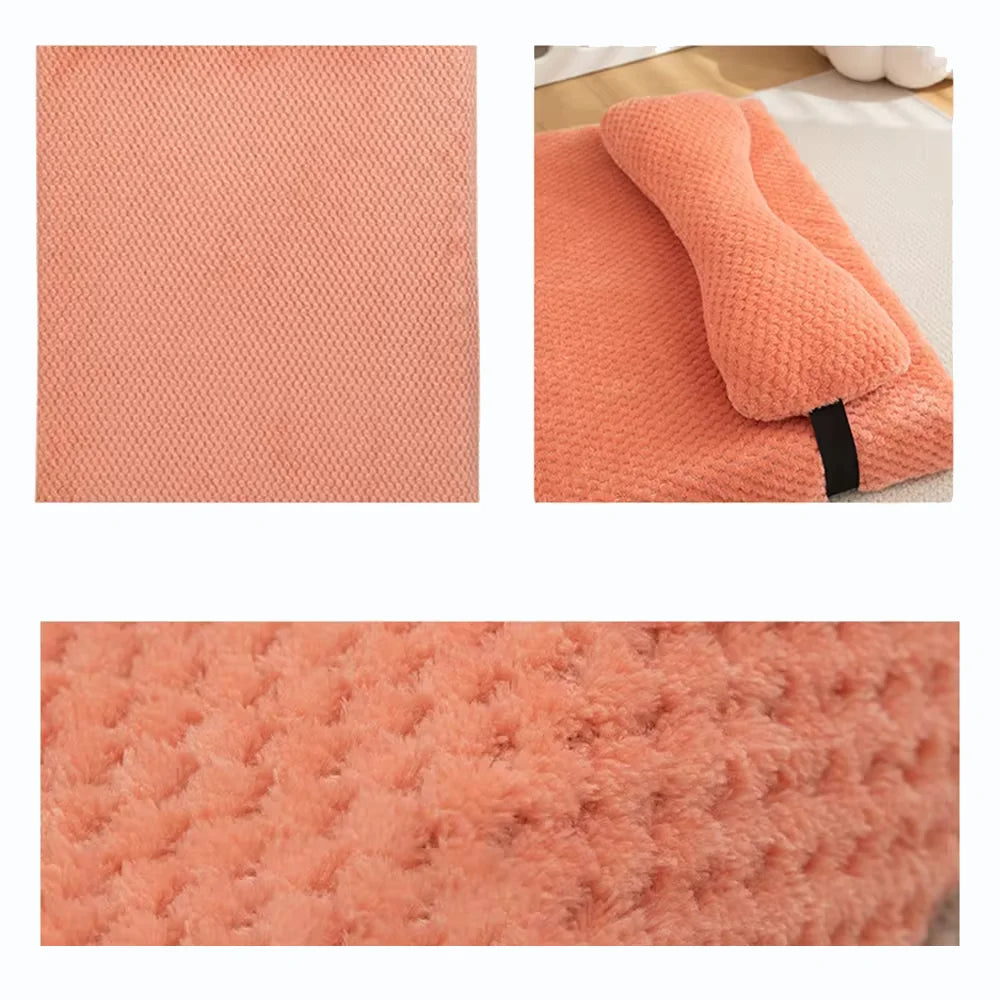 Luna Calming Plush Dog Mat with Pillow – Soft Coral Fleece for Ultimate Pet Comfort 2