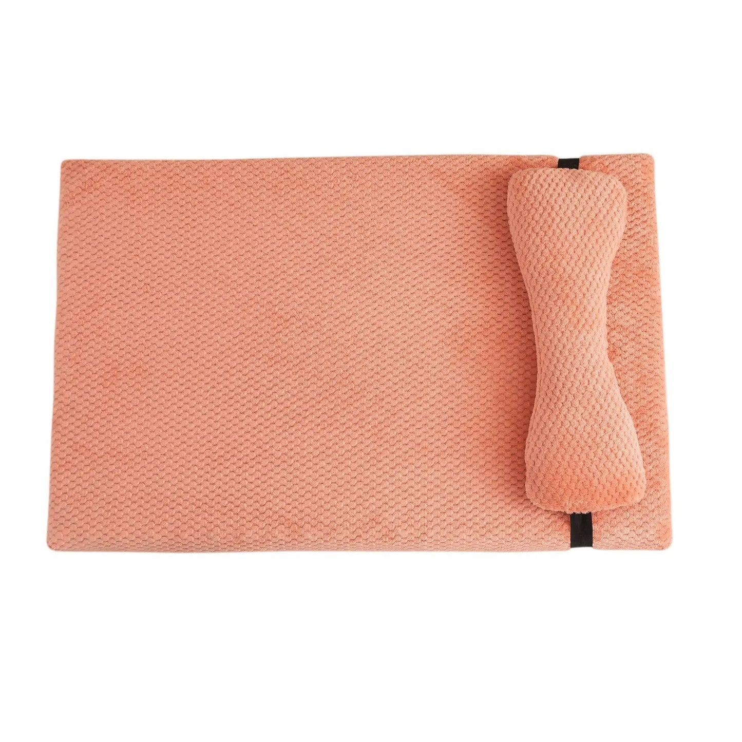 Luna Calming Plush Dog Mat with Pillow – Soft Coral Fleece for Ultimate Pet Comfort 3