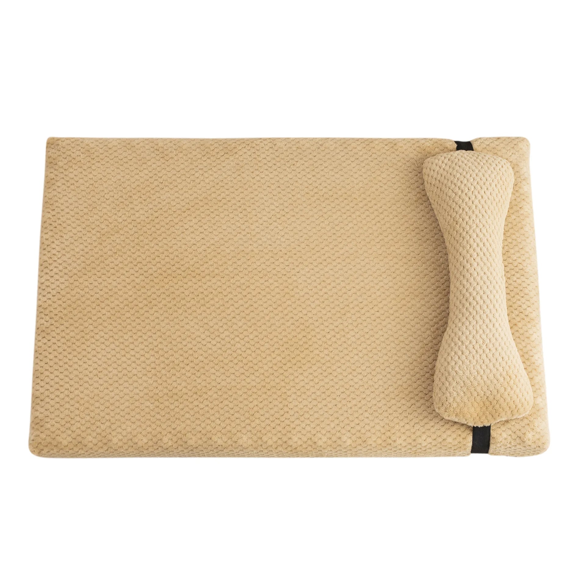 Luna Calming Plush Dog Mat with Pillow – Soft Coral Fleece for Ultimate Pet Comfort 4