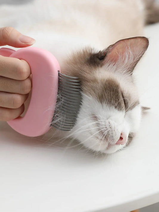 Luna Cat Grooming Massaging Shell Comb Set – 3-Piece Ergonomic Grooming Tool for Cats and Small Dogs 0