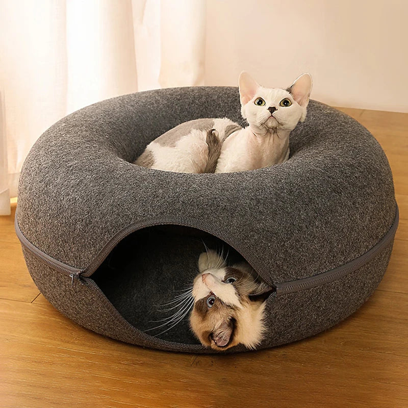 Luxury Cat Bed for Two with Interactive Tunnel – Plush and Durable Design for Cozy Playtime 2