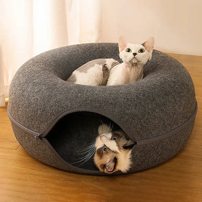 Luxury Cat Bed for Two with Interactive Tunnel – Plush and Durable Design for Cozy Playtime 2