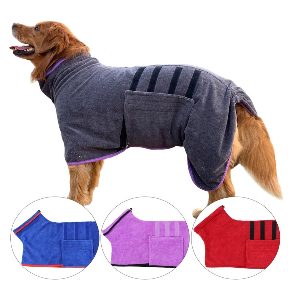 Microfiber Bathrobe for Dogs and Cats – Quick Drying and Adjustable Fit 3