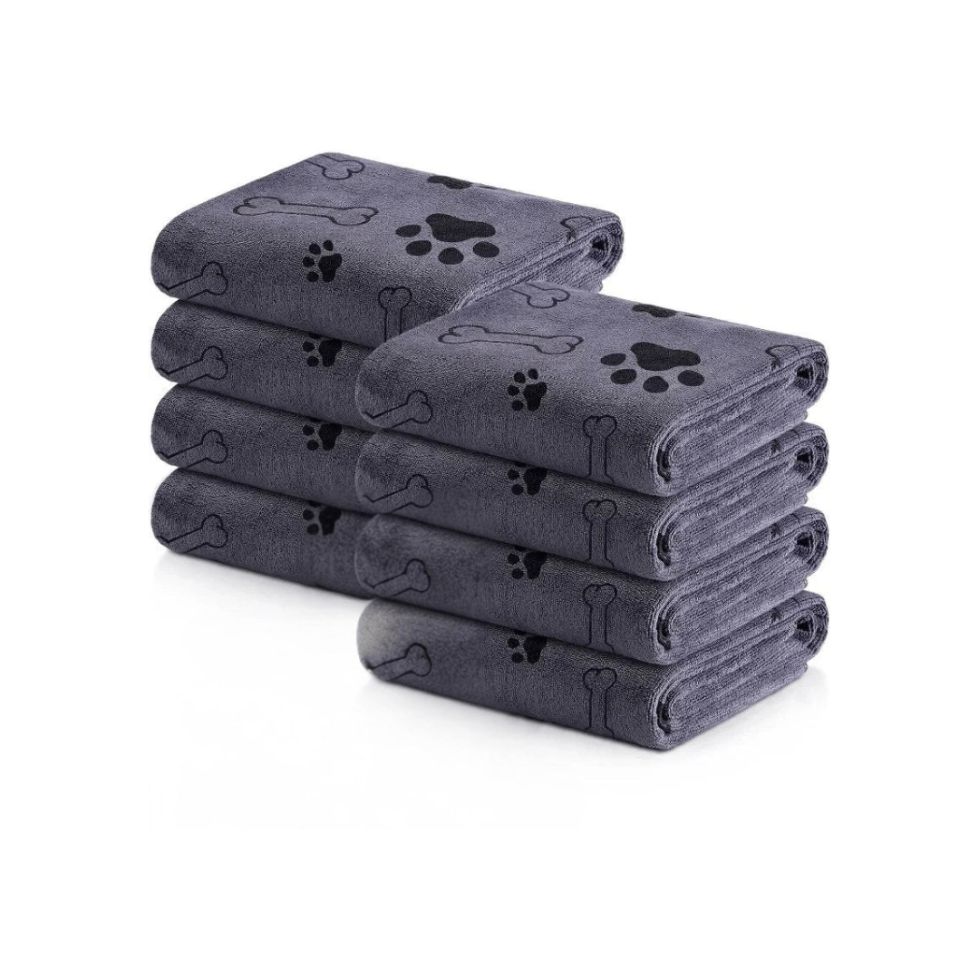 Microfiber Dog Bath Towel – Soft, Absorbent, Quick-Drying Pet Towel with Bone Print Design for Small to Medium Dogs 1
