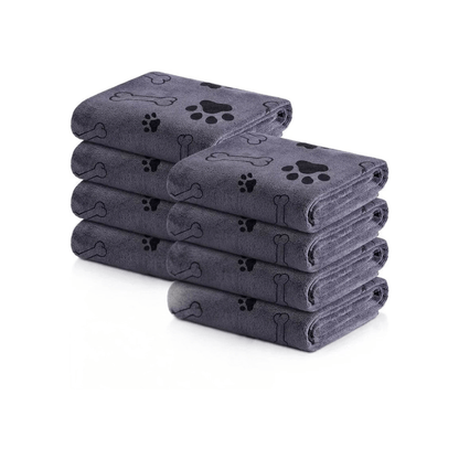 Microfiber Dog Bath Towel – Soft, Absorbent, Quick-Drying Pet Towel with Bone Print Design for Small to Medium Dogs 1