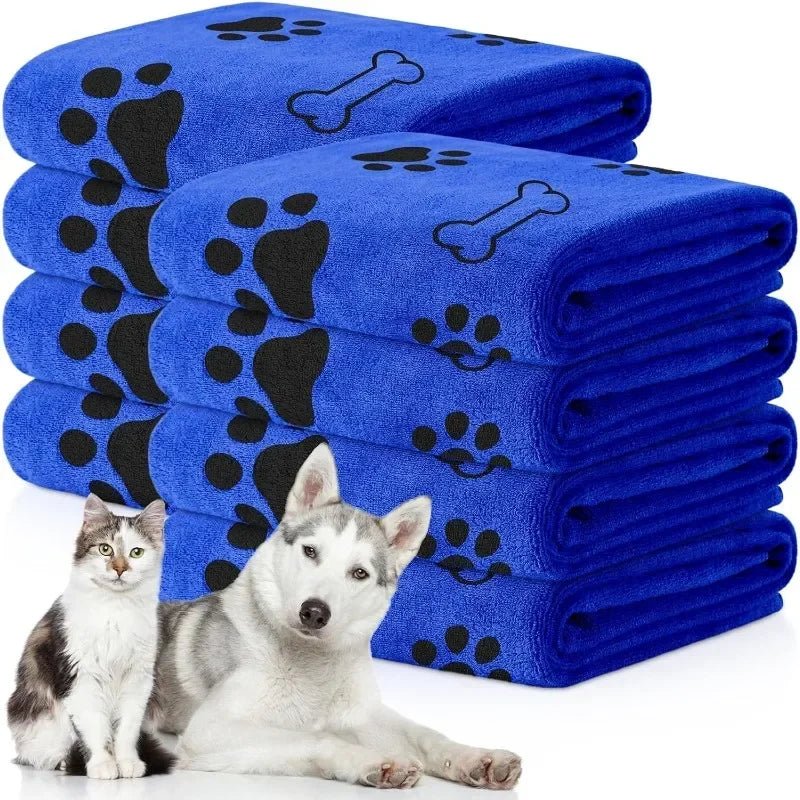 Microfiber Dog Bath Towel – Soft, Absorbent, Quick-Drying Pet Towel with Bone Print Design for Small to Medium Dogs 2