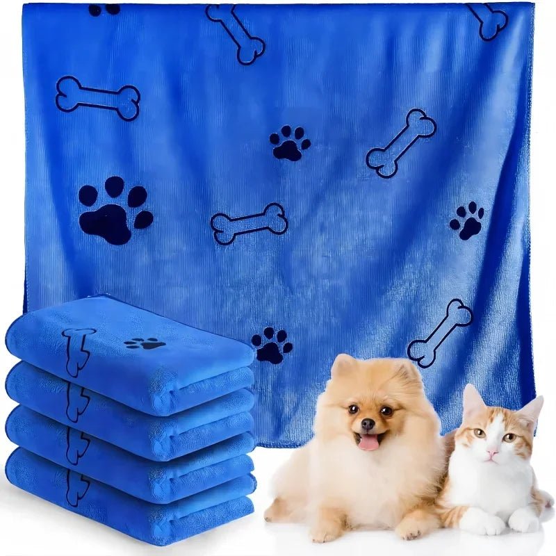 Microfiber Dog Bath Towel – Soft, Absorbent, Quick-Drying Pet Towel with Bone Print Design for Small to Medium Dogs 8