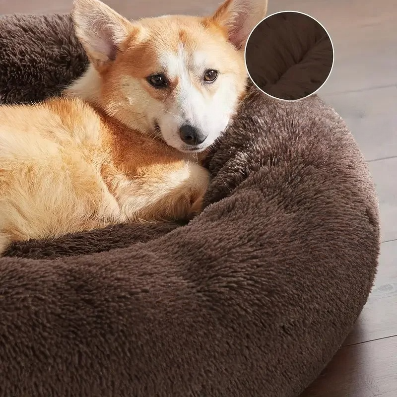 Milo Round Plush Dog Bed – Cozy Retreat for All Pets with Supportive Design 1