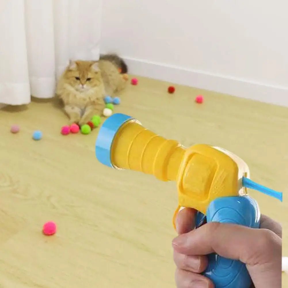 Mini Launch Gun Cat Toy with 20 Plush Balls – Interactive Indoor Play for Cats 5
