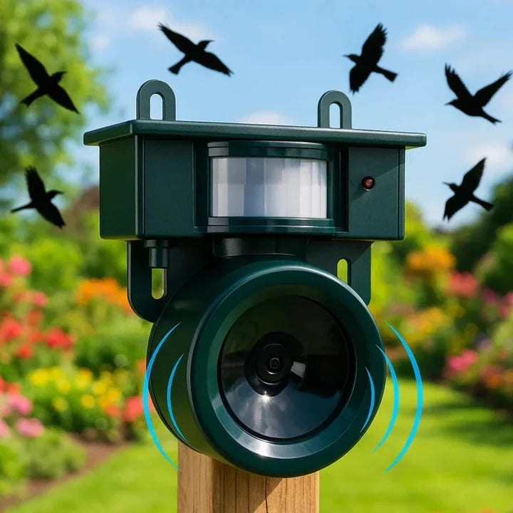 Motion Sensor Bird Deterrent with Adjustable Sound and Sensitivity – Effective Pigeon Repellent for Gardens and Outdoor Spaces 0