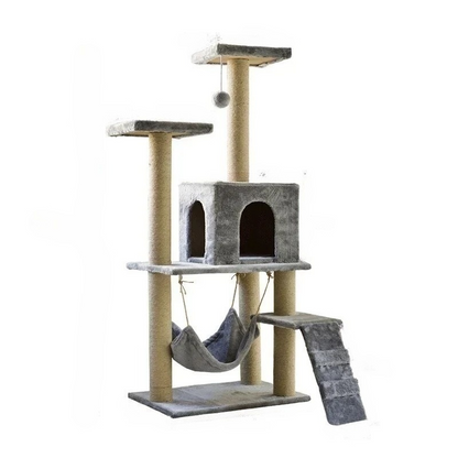 Multi-Layer Modern Cat Tree Tower with Scratching Posts, Cozy Hideouts, and Padded Perches for Indoor Play and Relaxation 0