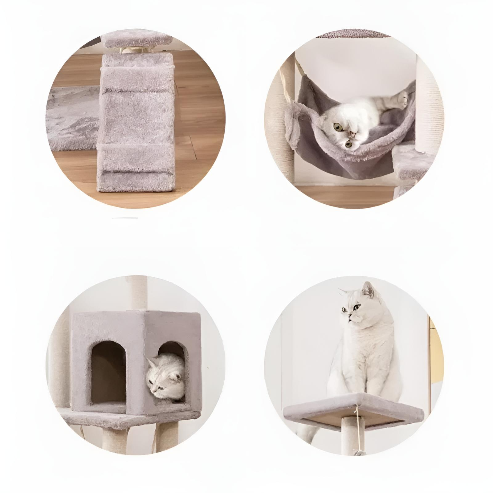 Multi-Layer Modern Cat Tree Tower with Scratching Posts, Cozy Hideouts, and Padded Perches for Indoor Play and Relaxation 5