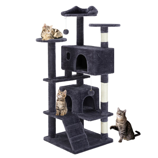 Multi-Level Cat Tower with 4 Tiers, Sisal Scratching Posts, and Cozy Condos – Indoor Cat Tree for Play and Relaxation 0
