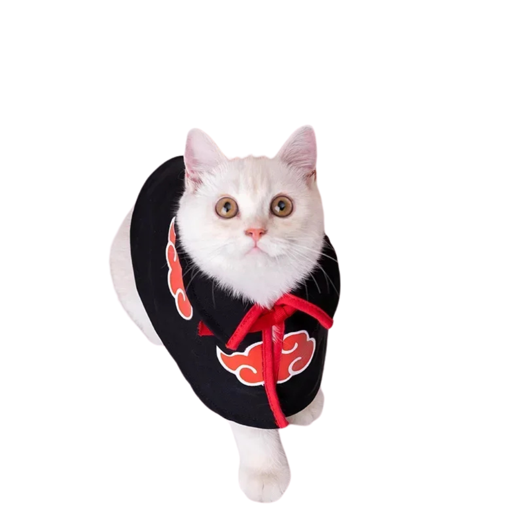 Naruto-Inspired Pet Cloak for Cats and Small Dogs – Lightweight Cosplay Costume 1