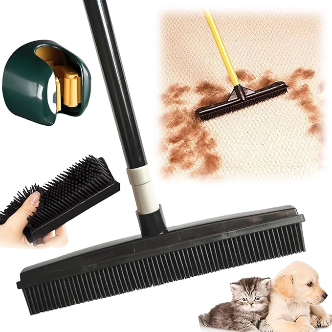 Natural Rubber Pet Hair Remover Tool for Effortless Cleaning on Carpets and Surfaces - Dog and Cat Hair Remover 1