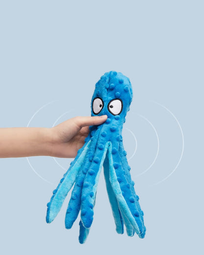 No Stuffing Plush Octopus Squeaky Dog Toy with Crinkle Tails – Interactive Toy for Small to Large Dogs 5