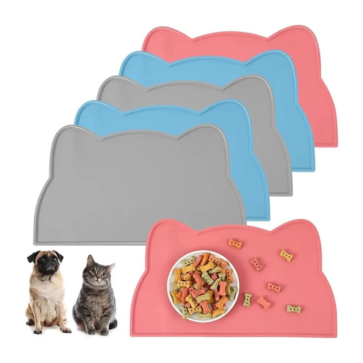 Non-Slip Silicone Feeding Mat for Pets – Waterproof, Easy to Clean, 46 x 25 cm, Floor Protection, Multiple Colors 1