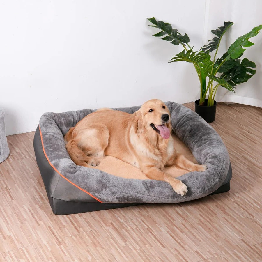 Orthopedic Dog Bed with Raised Sides and Washable Cover - Large Supportive Foam for Ultimate Comfort 0