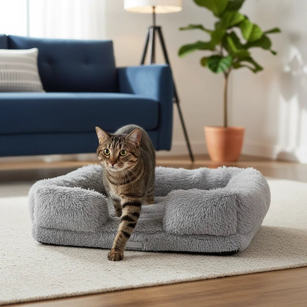 Orthopedic Dog and Cat Bed with Washable Cover – Plush Supportive Foam and Raised Edges for Joint Relief 11