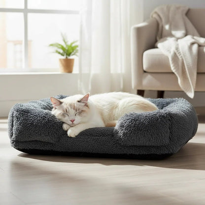 Orthopedic Dog and Cat Bed with Washable Cover – Plush Supportive Foam and Raised Edges for Joint Relief 8