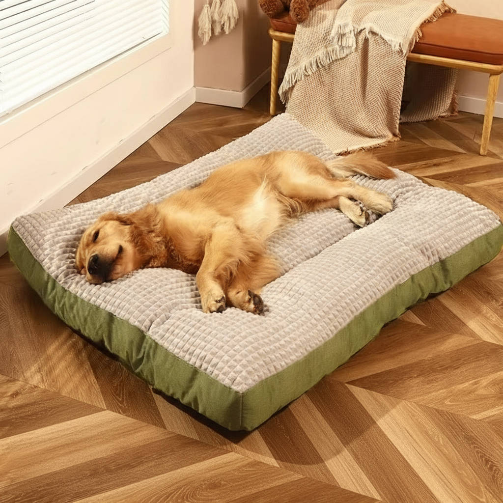 Orthopedic Large Dog Bed with Soft Fleece Interior, Anti-Slip Base, Supports Up to 100 Pounds 0