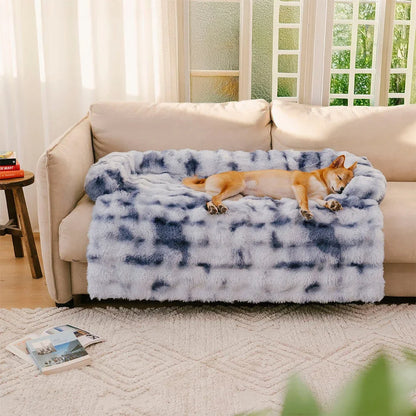 Orthopedic Plush Dog Bed and Cat Bed – Ultra-Soft Fabric with Raised Edges for Anxiety Relief and Comfort 4