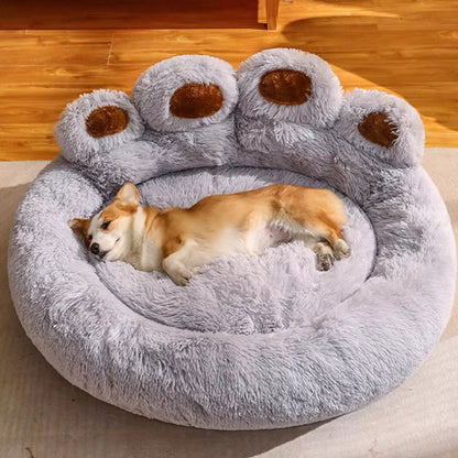 Orthopedic Round Dog Bed with Raised Bolster – Ultra-Plush Calming Pet Bed 1