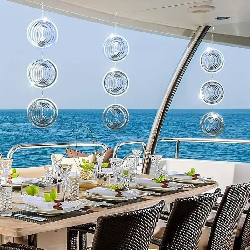 Outdoor Bird Deterrent Device – Wind-Powered Stainless Steel Scare Device with Reflective Surface for Gardens, Balconies, and Orchards 1