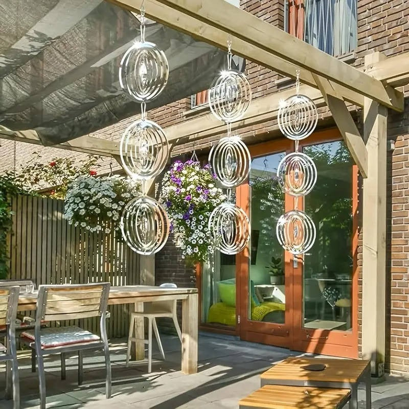 Outdoor Bird Deterrent Device – Wind-Powered Stainless Steel Scare Device with Reflective Surface for Gardens, Balconies, and Orchards 2