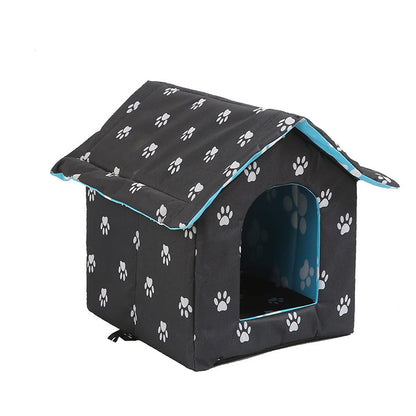 Outdoor Cat House with Self-Warming Pad – Waterproof and Foldable Design 12