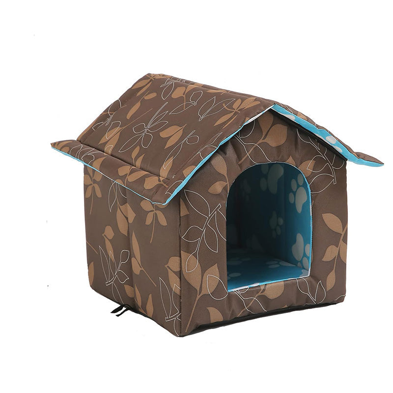 Outdoor Cat House with Self-Warming Pad – Waterproof and Foldable Design 13