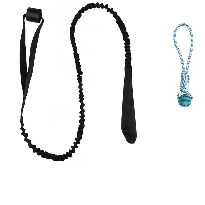 Outdoor dog toy featuring an interactive bungee tug design and a durable chew rope, perfect for active play and engaging your pet. 7