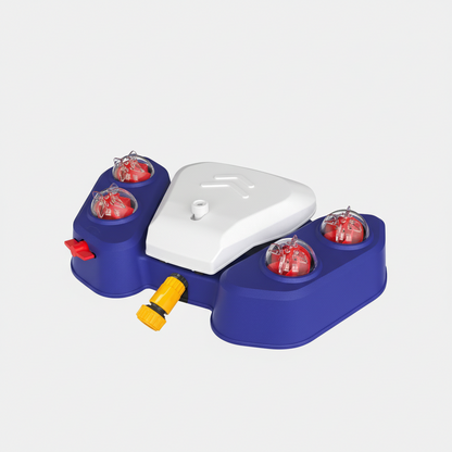 Outdoor dog water play station featuring a pedal-activated flow system and 360° spray, made from durable ABS plastic for endless summer fun. 9