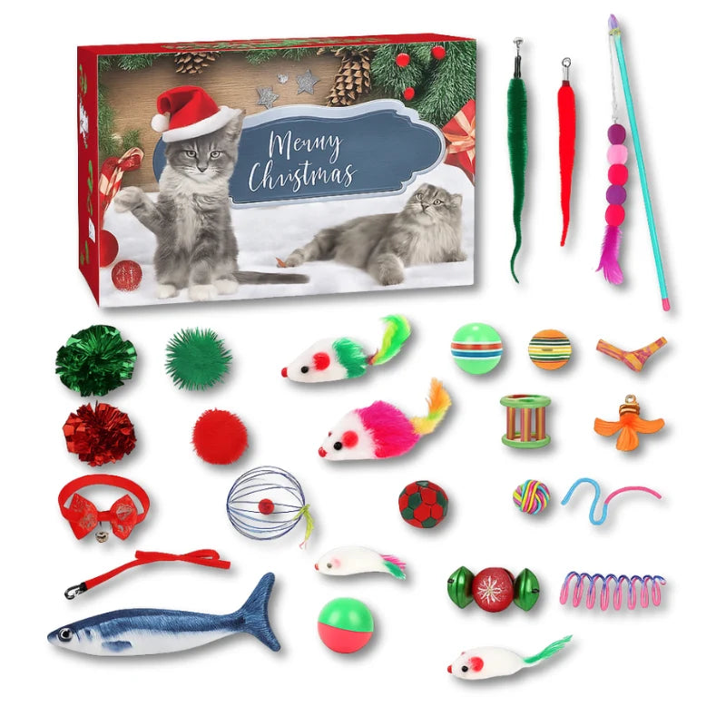 Pet Advent Calendar featuring 24 daily surprises for dogs and cats, made from safe and durable paper, perfect for holiday fun and pet treats. 3