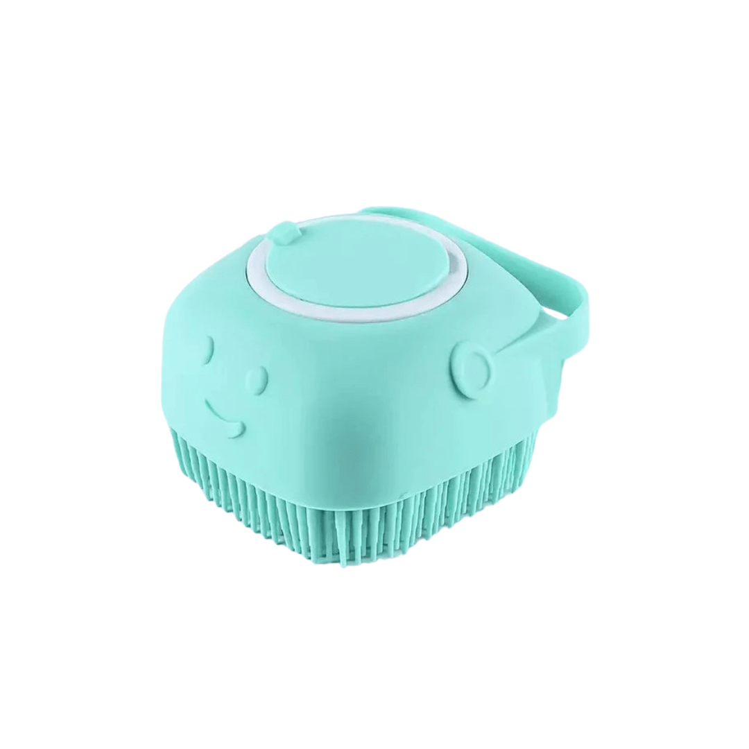 Pet Bath Brush for Dogs and Cats – Ergonomic Design with 300 Soft Bristles for Deep Cleaning and Massaging, Teal Color 1