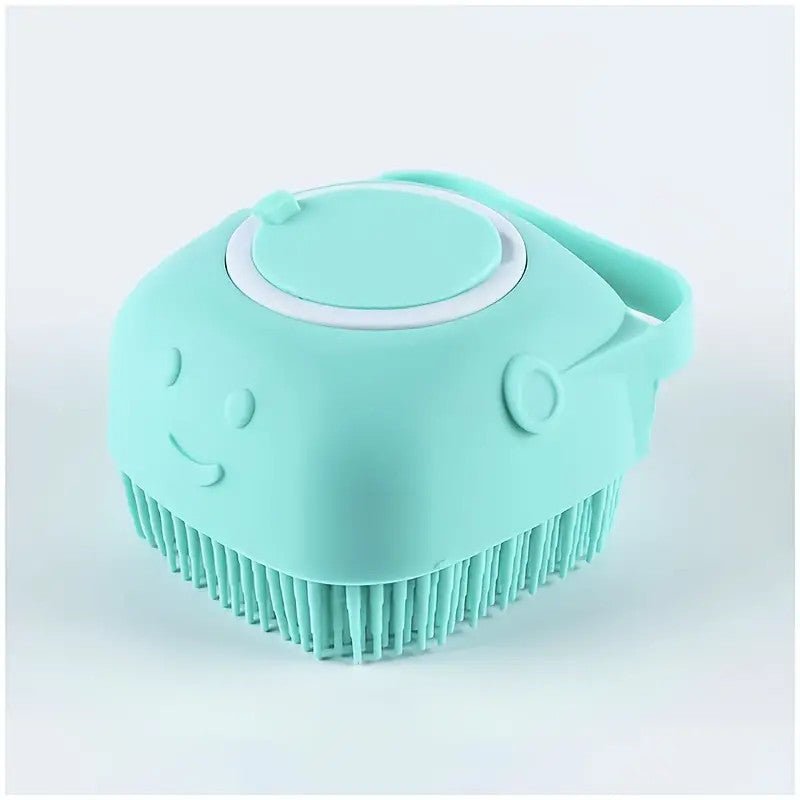 Pet Bath Brush for Dogs and Cats – Ergonomic Design with 300 Soft Bristles for Deep Cleaning and Massaging, Teal Color 10