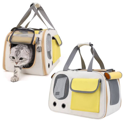 Durable and easy-to-clean pet carrier for cats and small dogs, designed for safe travel and airline approval, featuring a comfortable and secure design. 0