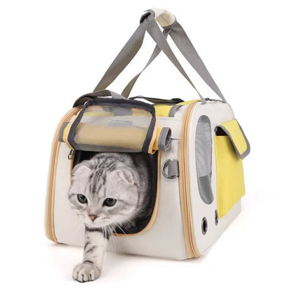 Durable and easy-to-clean pet carrier for cats and small dogs, designed for safe travel and airline approval, featuring a comfortable and secure design. 3