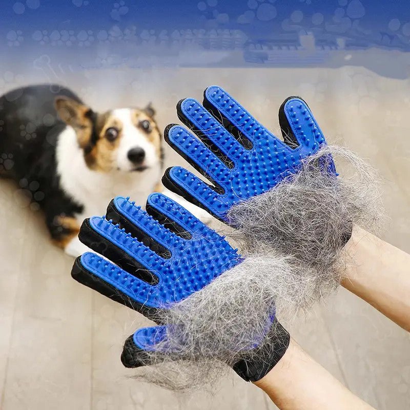 Pet Grooming Glove for Dogs and Cats – Gentle Hair Remover Mitt with Adjustable Wrist Strap and Soft Silicone Tips 2