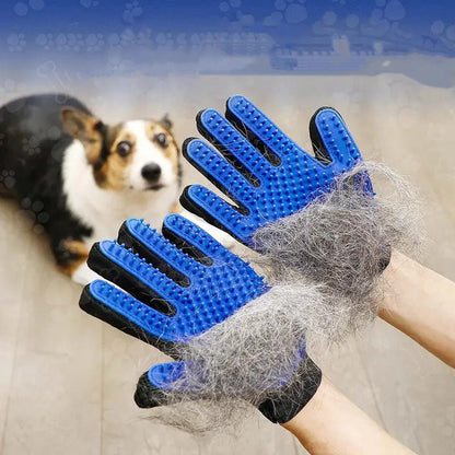 Pet Grooming Glove for Dogs and Cats – Gentle Hair Remover Mitt with Adjustable Wrist Strap and Soft Silicone Tips 2
