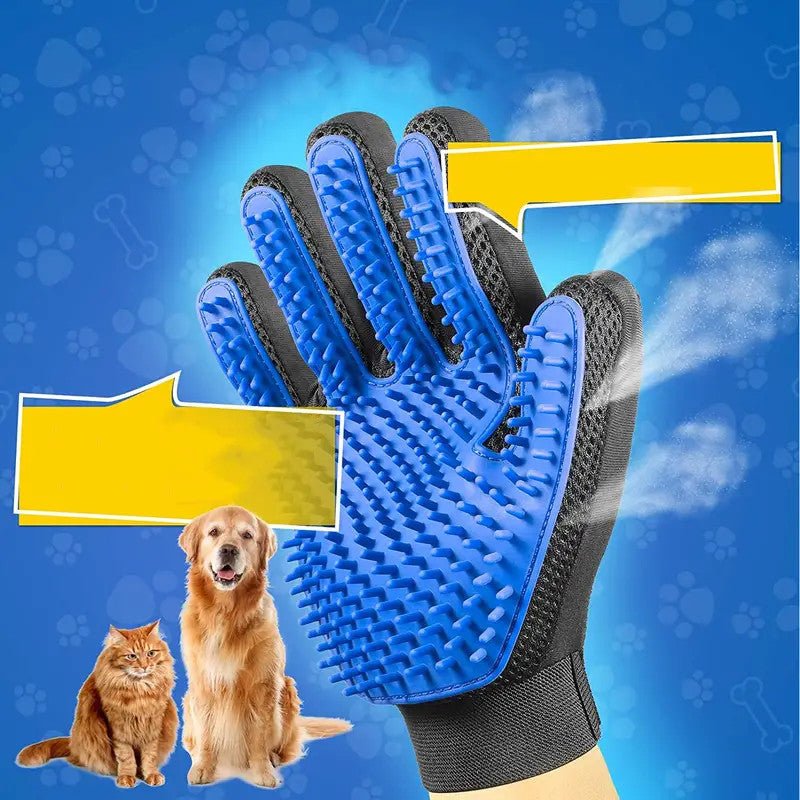 Pet Grooming Glove for Dogs and Cats – Gentle Hair Remover Mitt with Adjustable Wrist Strap and Soft Silicone Tips 5