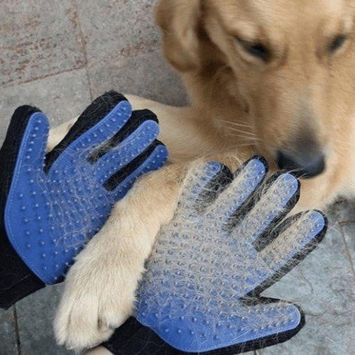 Pet Grooming Gloves for Cats and Dogs – Adjustable Deshedding Mitt with Soft Bristles for Gentle Grooming and Hair Removal 0