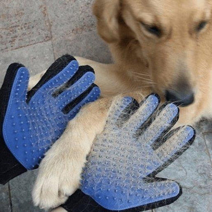 Pet Grooming Gloves for Cats and Dogs – Adjustable Deshedding Mitt with Soft Bristles for Gentle Grooming and Hair Removal 0