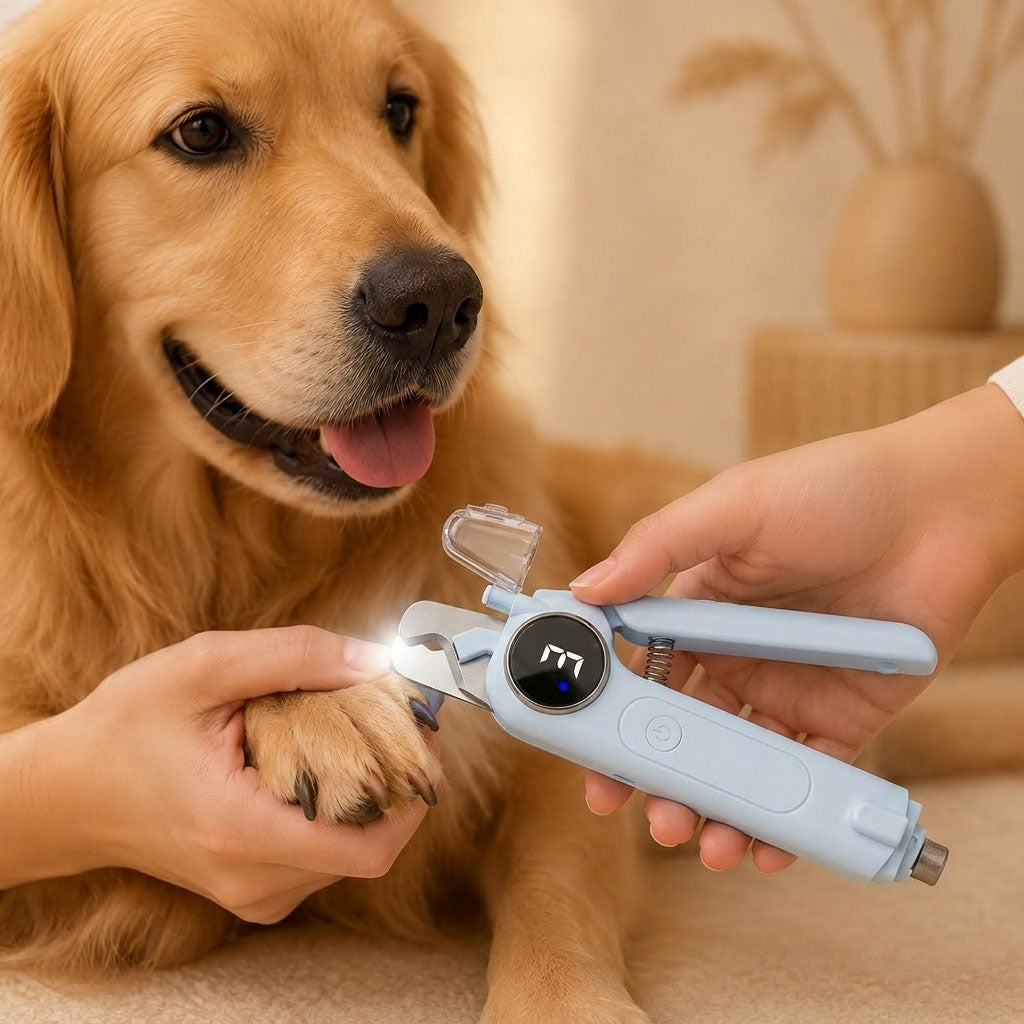 Pet Nail Clipper and Grinder with LED Light, a 2-in-1 electric tool for dogs and cats featuring adjustable grinding modes for safe and efficient 0