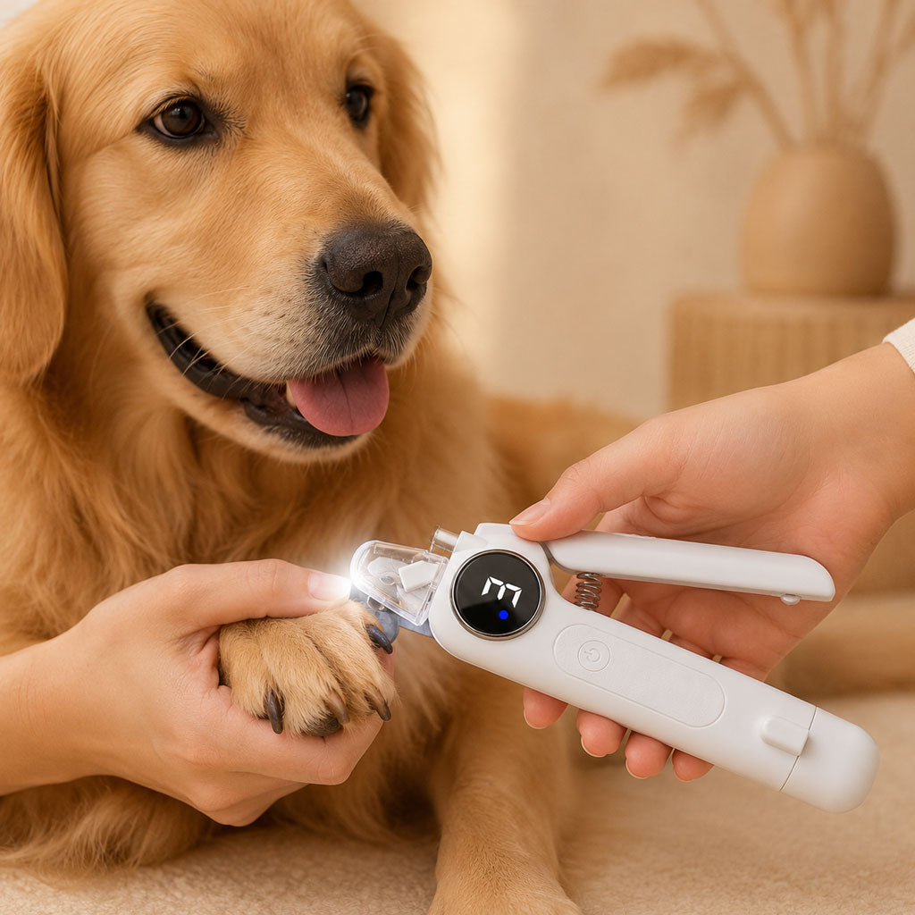 Pet Nail Clipper and Grinder with LED Light, a 2-in-1 electric tool for dogs and cats featuring adjustable grinding modes for safe and efficient 1